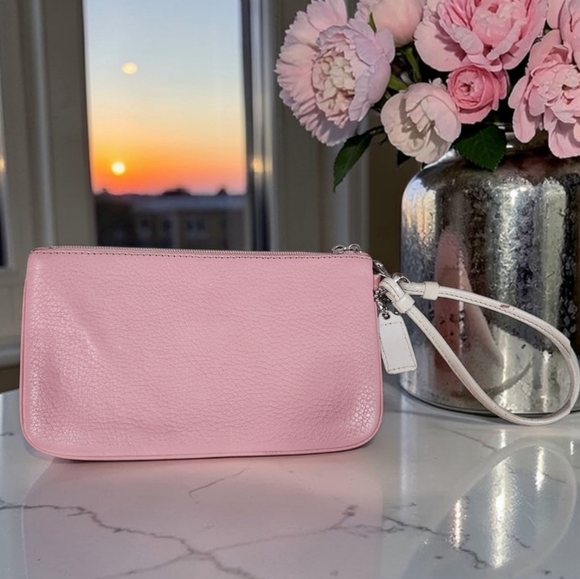Coach Blush Pink Leather Wristlet - Picture 2 of 4